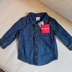 NWT! Hanna Andersson Chambray denim button-down, 18-24m